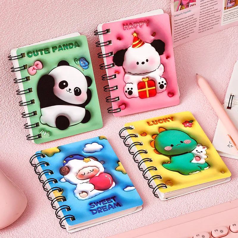 

12 pcs/lot Kawaii Dinosaur Panda Animal Notebook Cute Note Book Diary Planner Stationery gift School Supplies