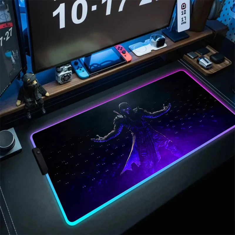 

RGB M-Mortal Kombat Gamer Mouse Pad Anime LED Gaming Accessories Speed Game PC Keyboard Mousepad Carpet Laptop Notebook Desk Mat