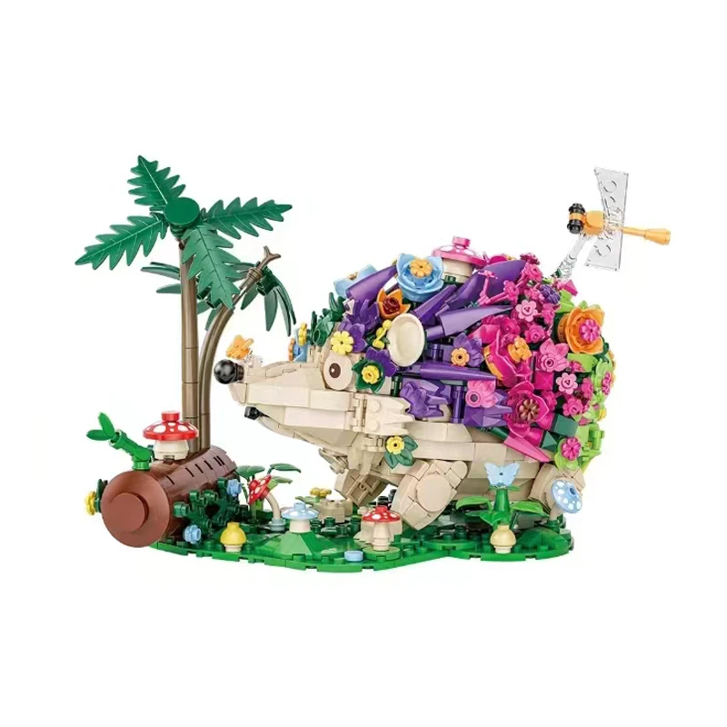 

IN STOCK MOC Idea Fowers Hedgehog Building Blocks Model Animal Bricks Assembling Toys for Children Birthday Gift Set