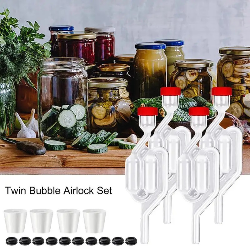 Transparent airlock S-shaped airlock homemade bubble magnum stopper and fermenter sealing valve for Brewing Beer Wine