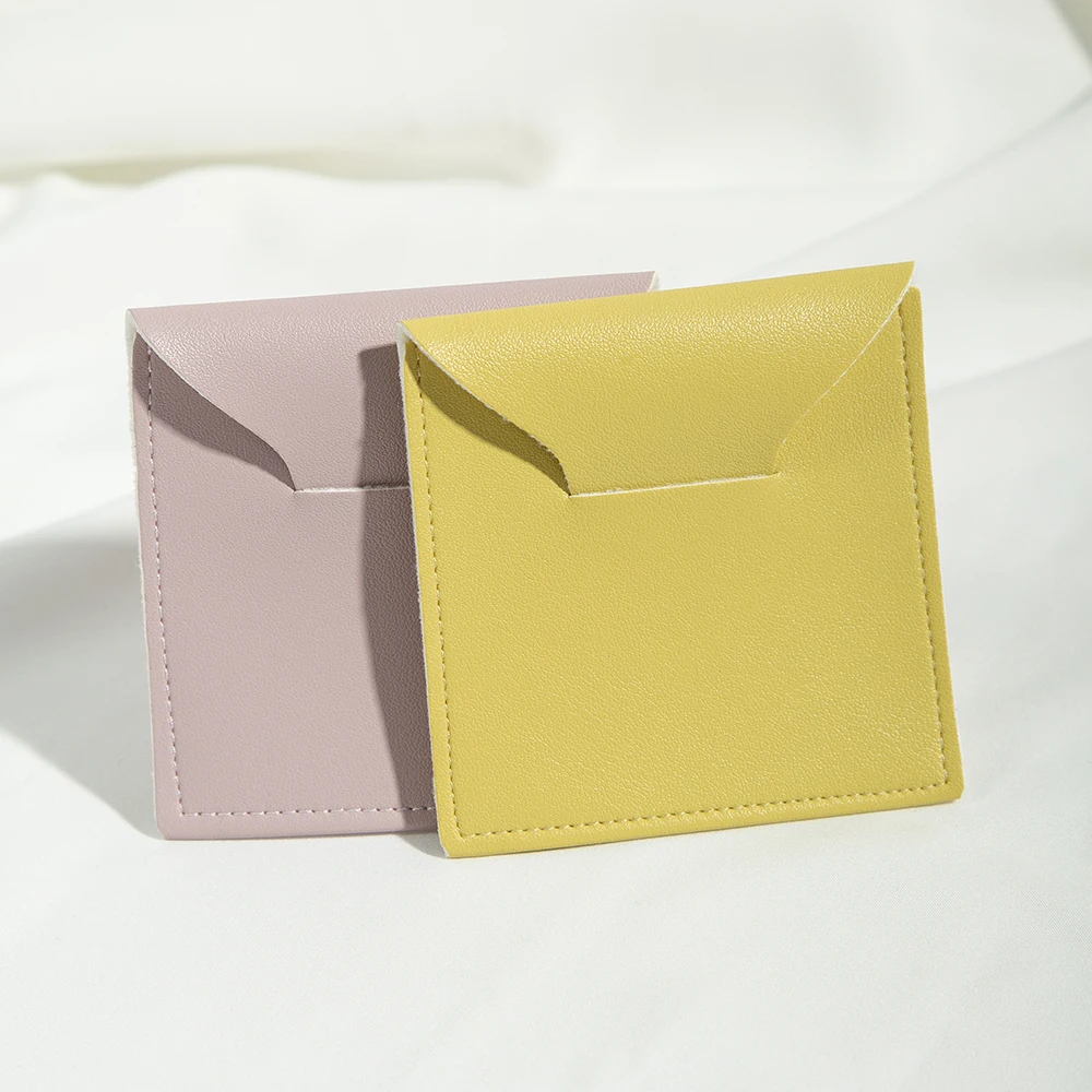100pc Leather Wedding Favor Gift Bag Envelope Pouch Small Ring Earring Necklace Pendant Storage Package Jewelry Packaging Case