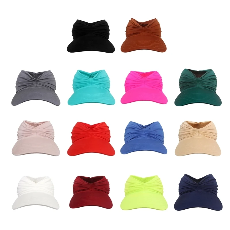 

Woman Elastic Empty Top Hat Ladies Outdoor Sports Visor Cap for Travel Camping