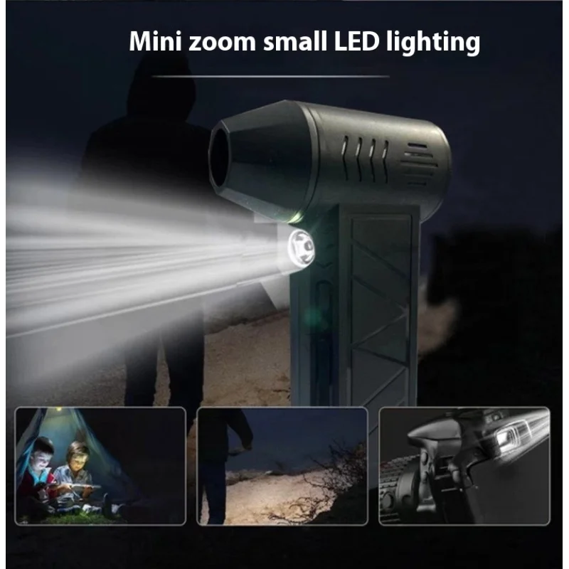 Violent Turbofan Mini Camping Outdoor Handheld Fan130000 High Speed Brushless High Speed Blower Dust Blower