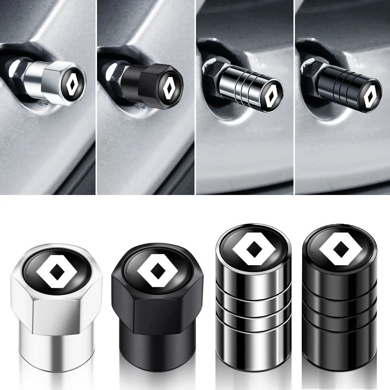 Valve Stem Caps 4Pcs Alloy Car Tire Anti-theft Airtight For Renault Models