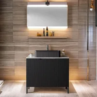 30" Bathroom Vanity with Sink, Freestanding Bathroom Storage Cabinet Ceramic Basin and Carrara Sintered Stone Counter Top 1