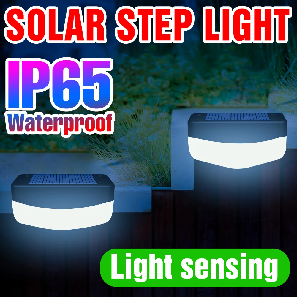 

LED Solar Lamp Path Stair Outdoor Waterproof Wall Light Garden Landscape Step Deck Light Balcony Fence Sunshine Powered LED Lamp