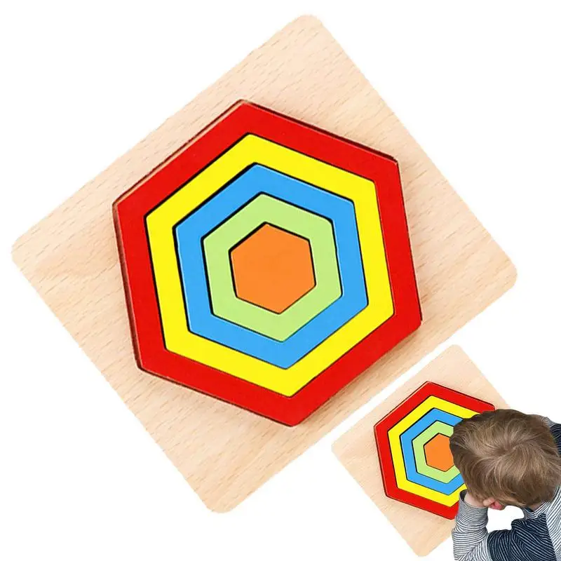 

Shape Matching Puzzle Montessori Geometric Shape Puzzle Toddler Toddler Shape & Color Sorter Toys Preschool Learning Board