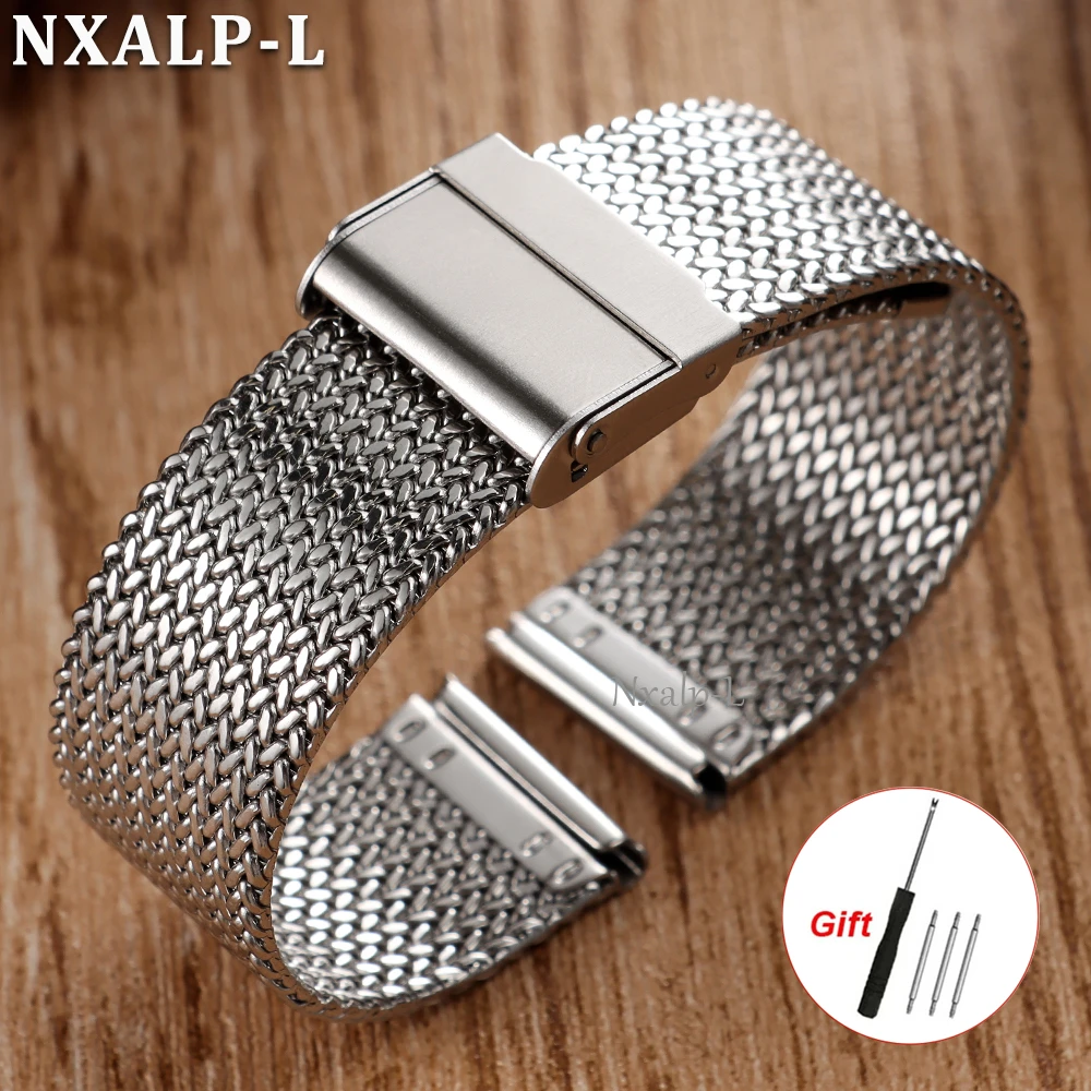 Elegant Milanese Mesh Loop Bracelet in 304 Stainless Steel, Wheat Ear Design with 1.5mm Thickness