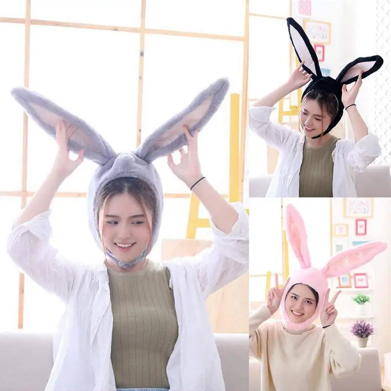 

Long Plush Rabbit Ears Hat With Earflaps New Year Party Cosplay Women Girls Bunny Ears Hat Bunny Hood Hat Girls Gift