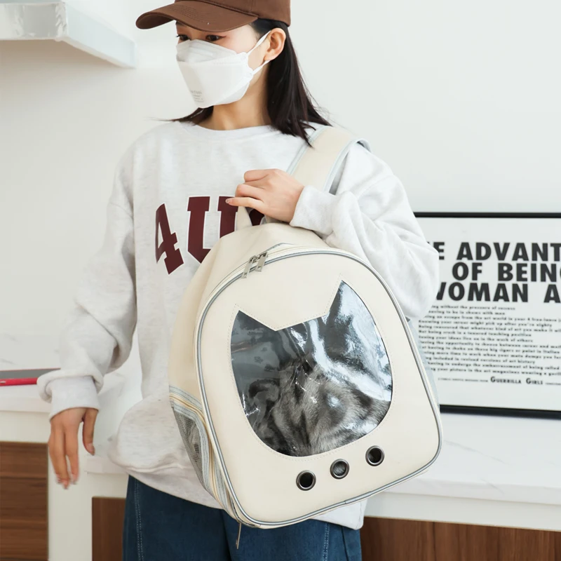 Pet Carrier Backpack Pet Carrier Bag For Dogs Double Shoulder Portable