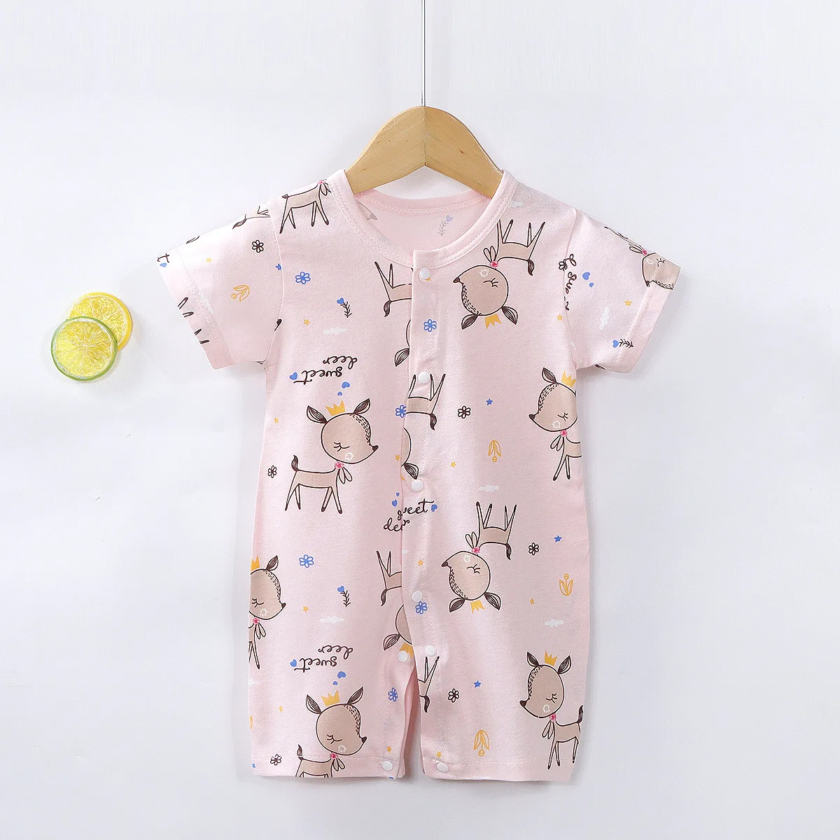 cute baby bodysuits Newborn Baby One-piece Clothes 2022 Summer Clothing Short Sleeve Toddler Home Clothes Infant Romper Baby Bodysuits Girls Onesie Baby Bodysuits Fur Baby Rompers