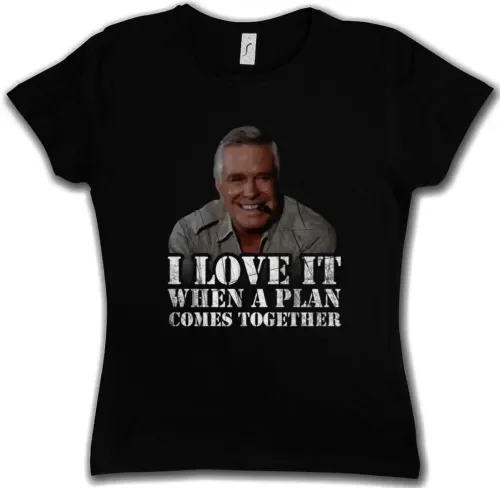 Annibal T Shirt A Bus Van Car Cigar Team B Mad John Smith Amy Murdock Maniche Lunghe O Corte