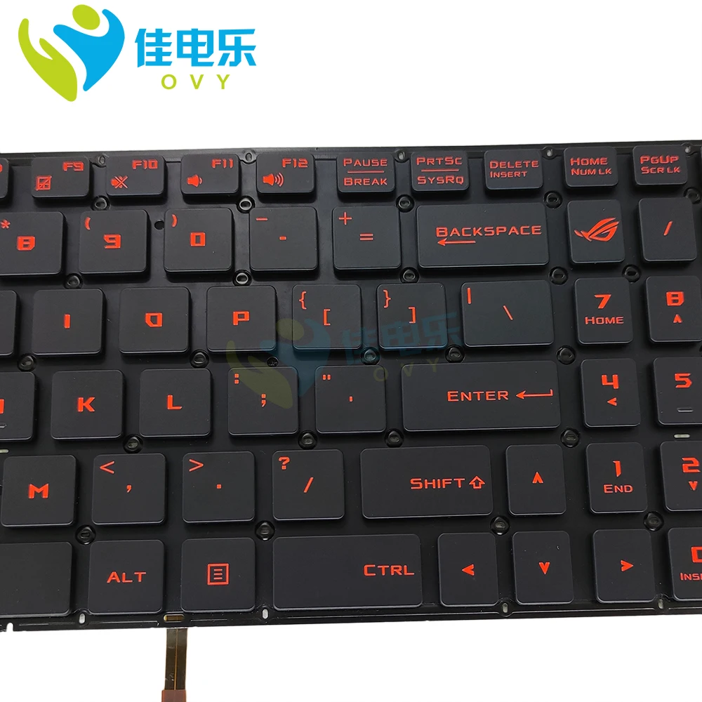 Teclado do Portátil com Luz de Fundo para Asus Rog Strix Gl502vm Gl502v-ds74 Gl502vy Gl502 vs Gl502v Russo e Russo Laranja - Imagem 4