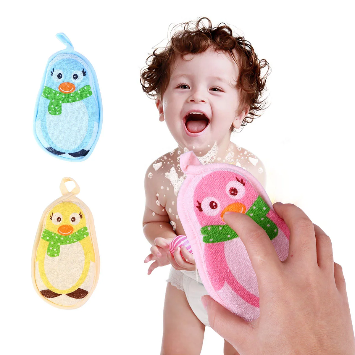 

Bath Wipe Bathing Rubber for Kids Infant Sponges Adorable Ball Gloves