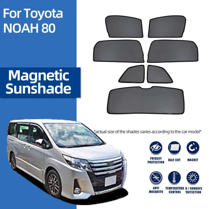 

For Toyota Noah Voxy R80 2014-2021 Magnetic Car Sunshade Shield Front Windshield Frame Curtain Rear Side Window Sun Shade Visor