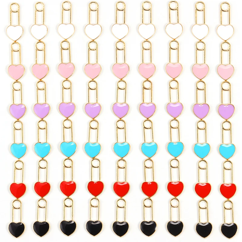 

15Pcs 25*12MM Oil Drop Heart Shape Charm Cute Alloy Metal Pendant DIY Fashion Sweet Necklace Bracelet Jewelry Making Accessories
