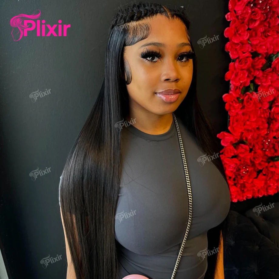 Perruques en cheveux humains lisses, perruque HD Lace 13×6, perruques frontales en cheveux humains birmans ondulés et mouillés pour femme, perruque Lace Front en cheveux humains