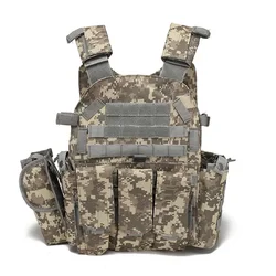 Military Tactical Vest with Molle System - Durable Body Armor (ACU Camouflage)
