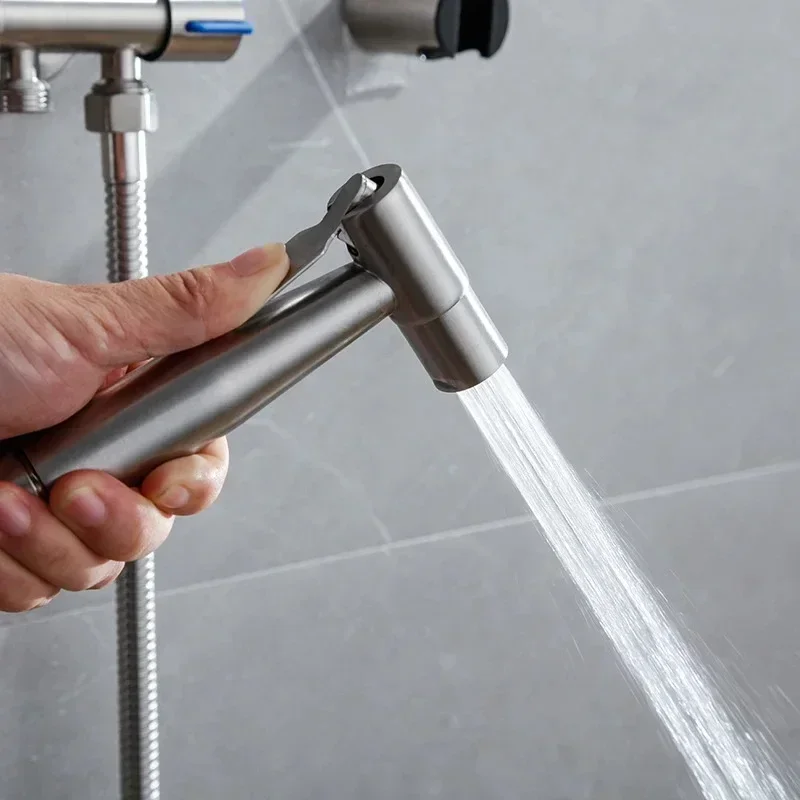 Protable Toilet Bidet Holder Handheld Faucet Bathroom Fixture Shower Head Sprayer Gun with Self Cleaning Function