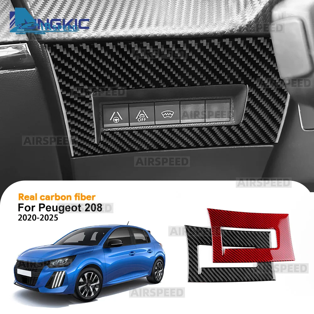 Rhd Sticker Real Soft Carbon Fiber Sticker For Peugeot 208 e-208 2020 2021 2022 ...