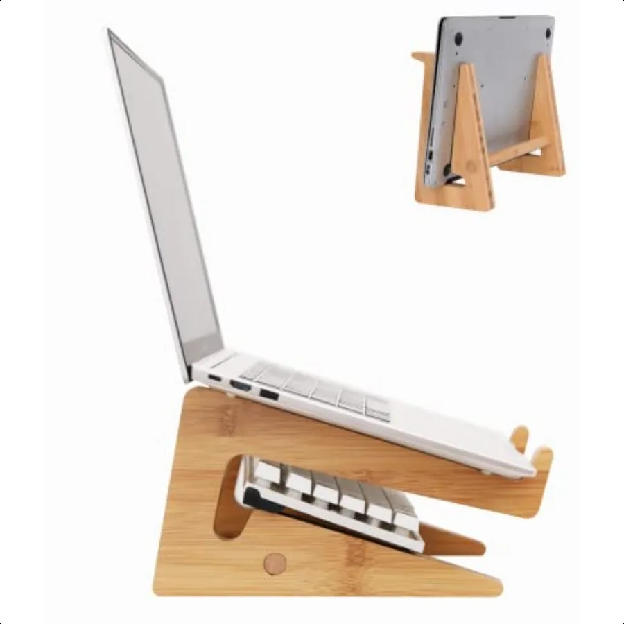 Wooden Vertical Laptop Stand for Desks