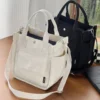 Compact Canvas Tote Bag - Strong  Closure, Stylish Multi-Pocket Crossbody, Handy Lunch Organizer, Versatile for Work & Casual -  1