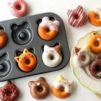6 Mini moldes para hornear con forma de oso de dibujos animados,  para hornear pastel de Chocolate, magdalenas ,muffins,rosquillas,antiadherente