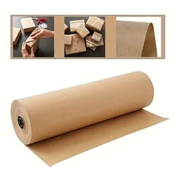 Durable Brown Kraft Paper Roll - 30cm x 30m for Gift Wrapping & Packaging (1 roll)