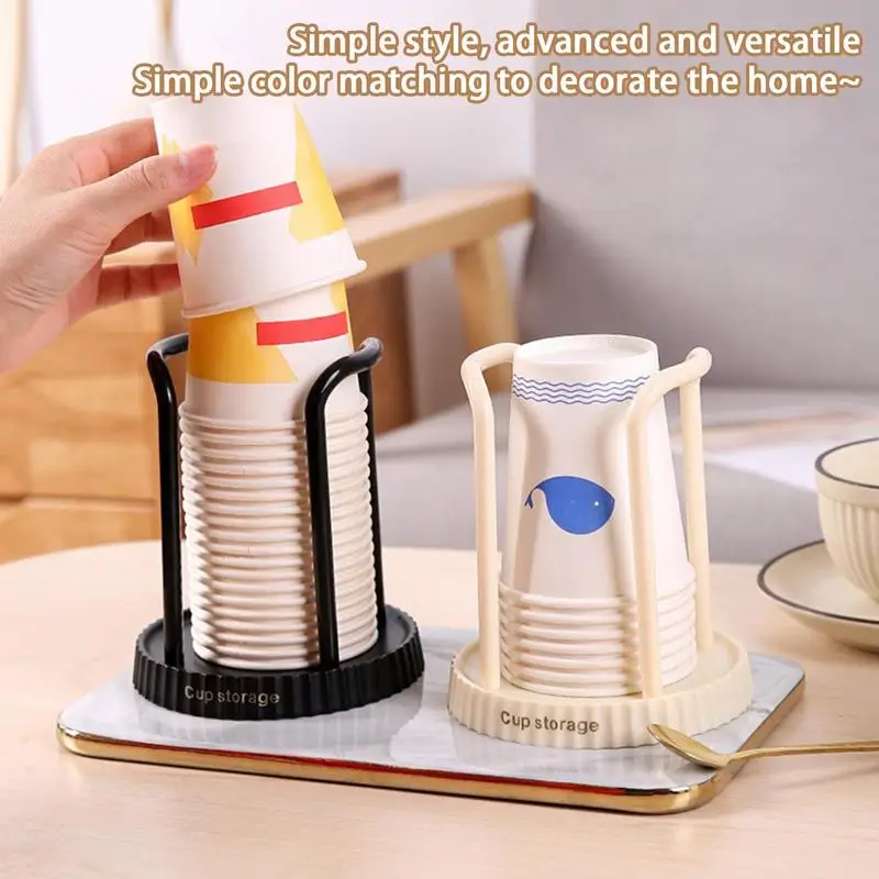 Wooden Disposable Cup Storage Holder Rack Dispenser