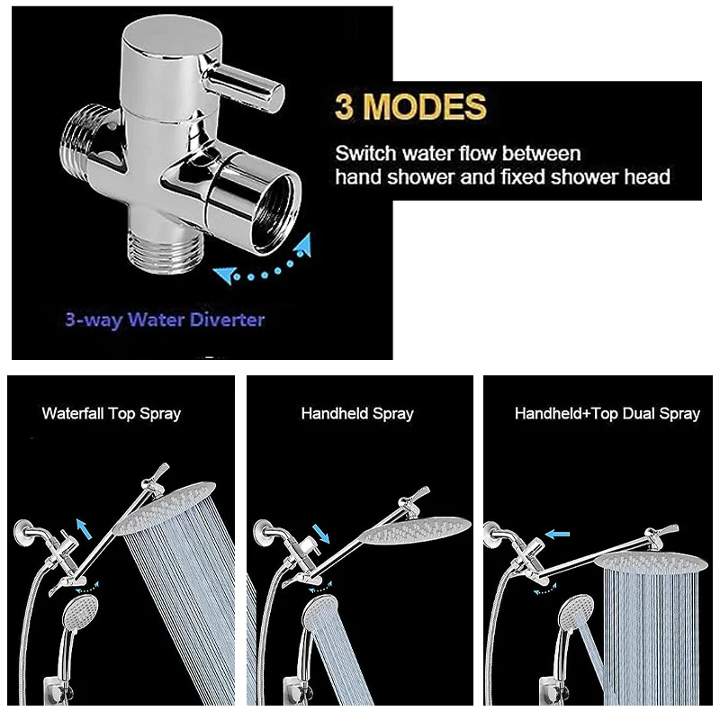 1/2inch 7/8 inch 1/4PCS Handheld Bidet Toilet Hand Faucet Sprayer Hanging Base Hook Head Hose Shower Adapter Diverter Set 6