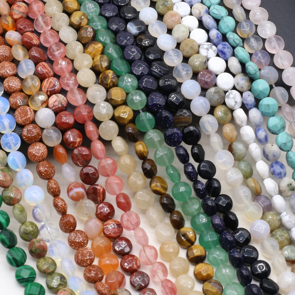 

Natural Round Faceted Stone Green Aventurine Unakite Beads 8x8mm Jewelry Making DIY Necklace Earrings Bracelet Accessories Gift