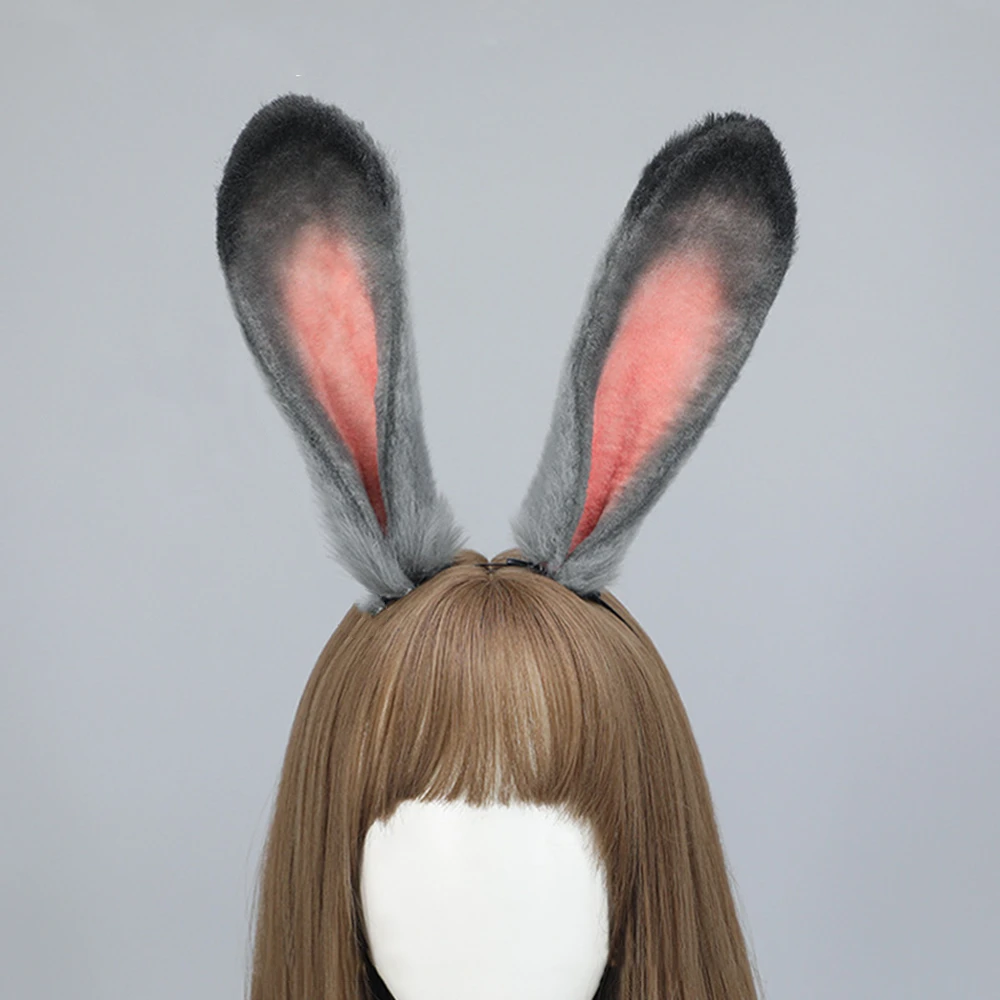 

Gray Bunny Ears Headband Plush Rabbit Ears Hairband Cosplay Hair Accessories Easter Festivel Decoration Party Supplies New