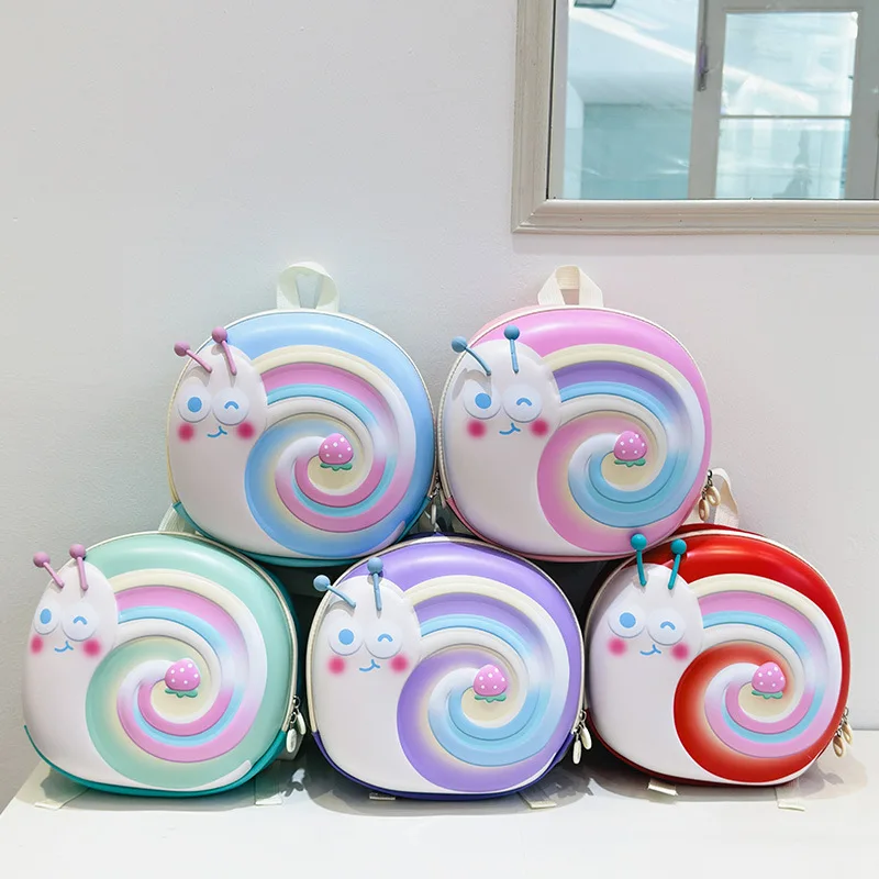 Cute Snail Kids Kindergarten Backpacks Cartoon Children's Boys School Bags Hard Shell Toddler Girls Backpacks for Preschoolers 1