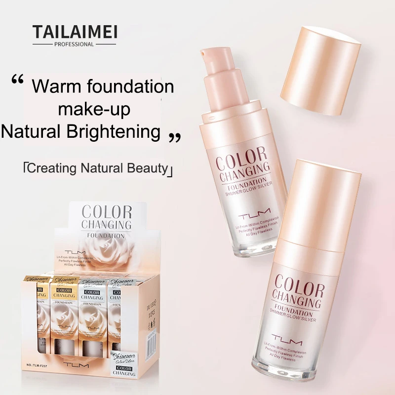 Tlm Tum Liquid Foundation Waterproof Long Wear Full Cover Acne Spot Natural Face Base Makeup Concealer Cosmetic 2 Color 40Ml