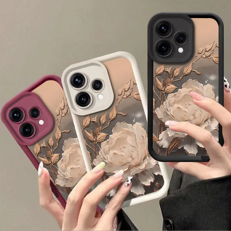 Flexible Silicone Shockproof Protective Cover with Floral Print Design
