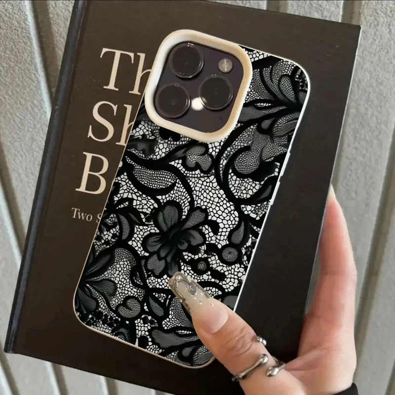Elegant Black Lace Soft Silicone Shockproof Phone Case