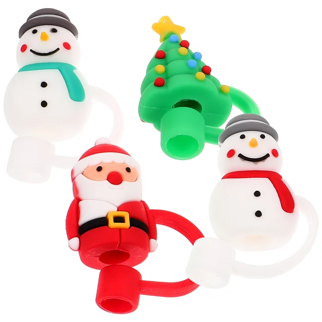4 Pcs Christmass Straw Toppers 1