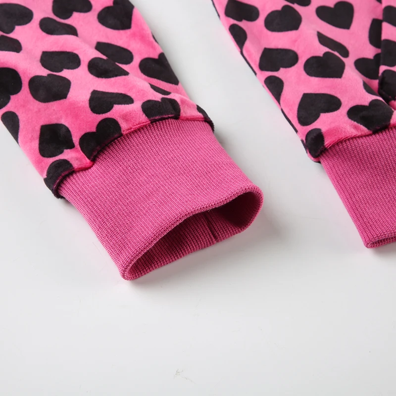 Chaqueta de terciopelo con estampado de corazón Y2K con capucha, estilo dulce rosa, abrigo de otoño con cremallera y bolsillo, ropa de abrigo ajustada retro bonita para invierno