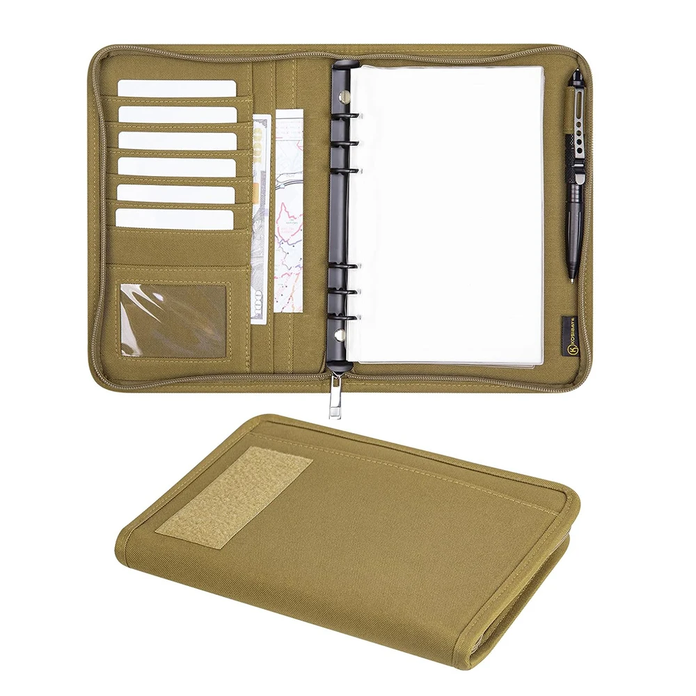 Kosibate Tactical Refillable A5 Zip Binder Notebook with Hardcover and 80 Pages