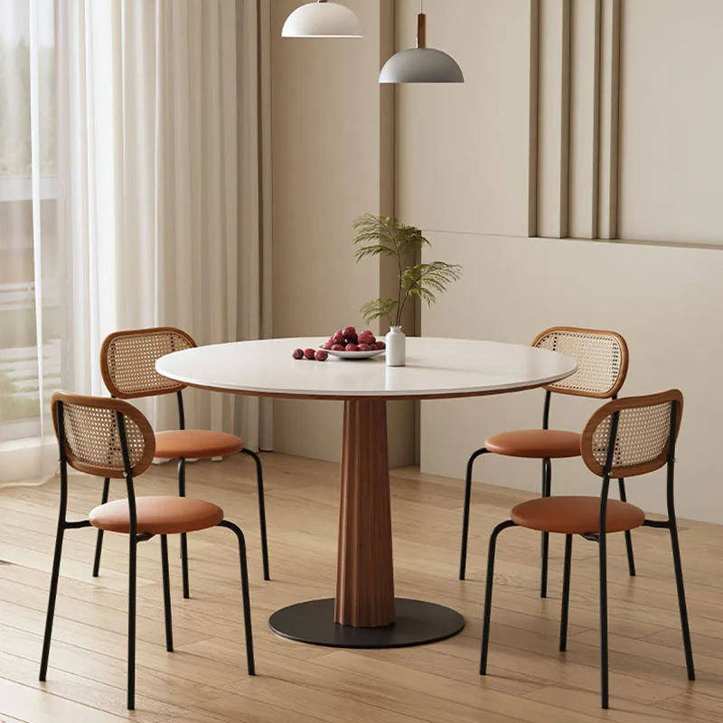 

Round Luxury Dining Table Modern Simple Living Room Marble Dining Table Italian European Mesa De Comedor Kitchen Furniture