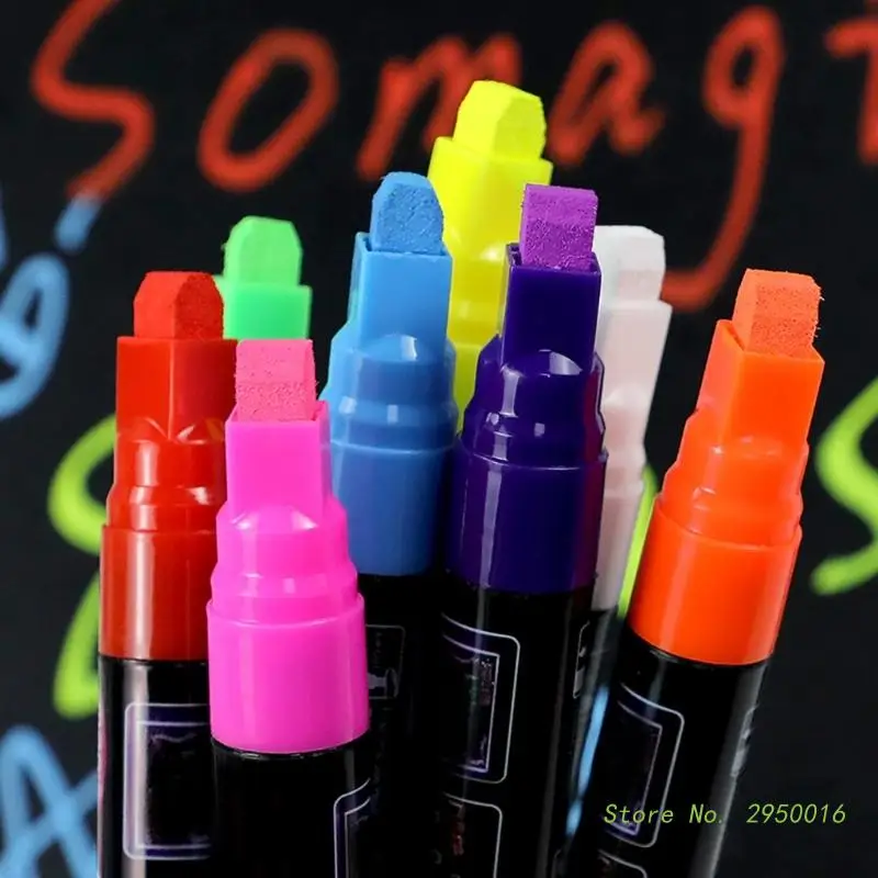 8/12 Colors/set Liquid Chalk Marker Neon Window Paint Markers for Glass  Washable Glass Pen School Teaching Tools Office Material