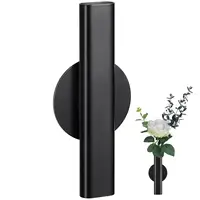 Vases Wall Mounted Flower for Decor Mini Tube Metal Vessel Hanging Pot Black Cute 1