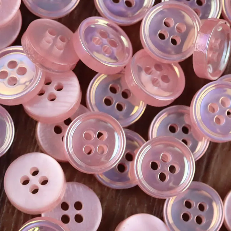 10/20pcs 11mm 버튼 수지 AB 다채로운 4 구멍 라운드 버튼 수제 DIY 봉제 용품 의류 액세서리 셔츠 장식