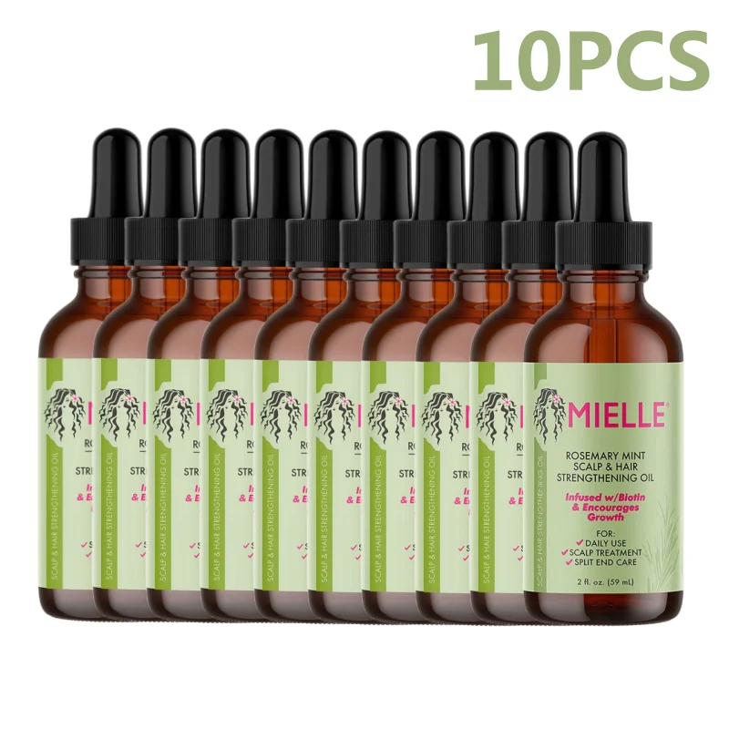 

10PCS Organics Mielle Rosemary Mint Scalp&Hair Strengthening Oil Nourish Improve Split Ends&Dry Scalp For All Hair Types 59ml