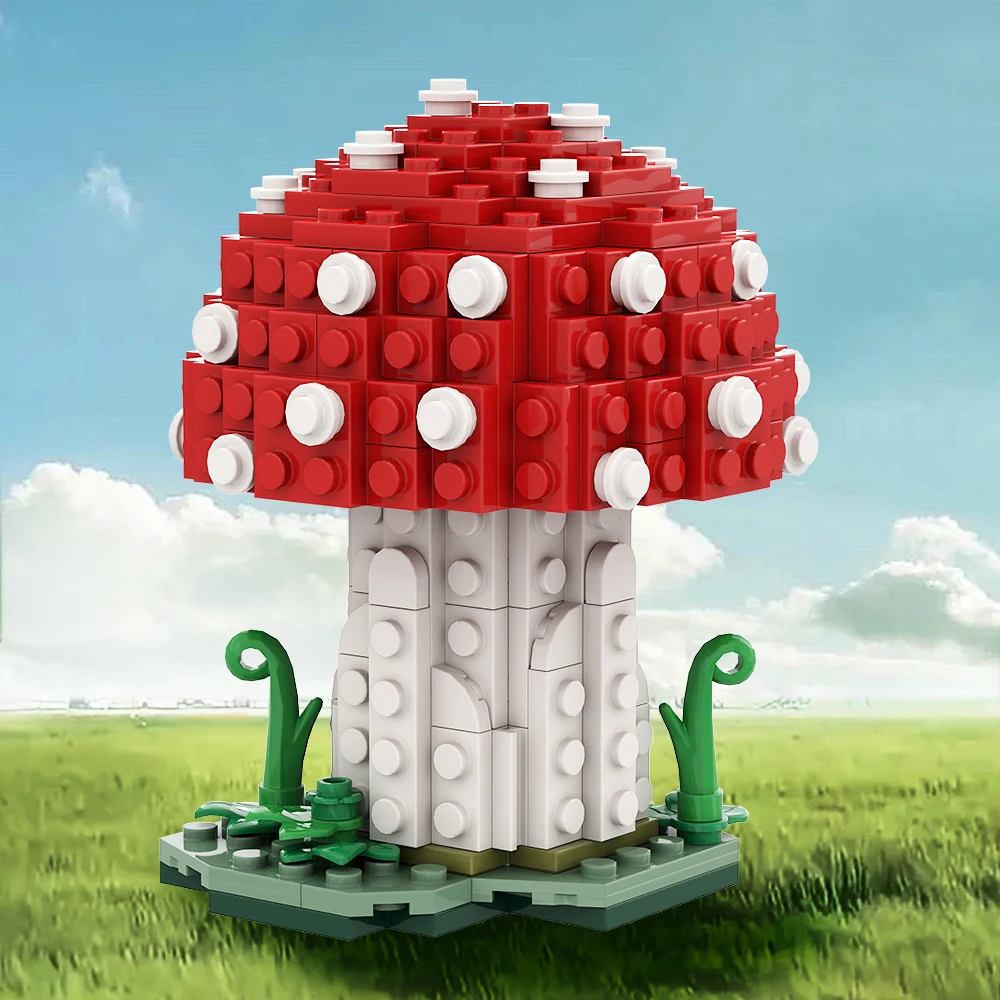 

MOC Amanita Muscaria Mushroom Building Block Model set Forest Fungal Plants Brick Puzzle Game Education Brick Toy Kids Gift