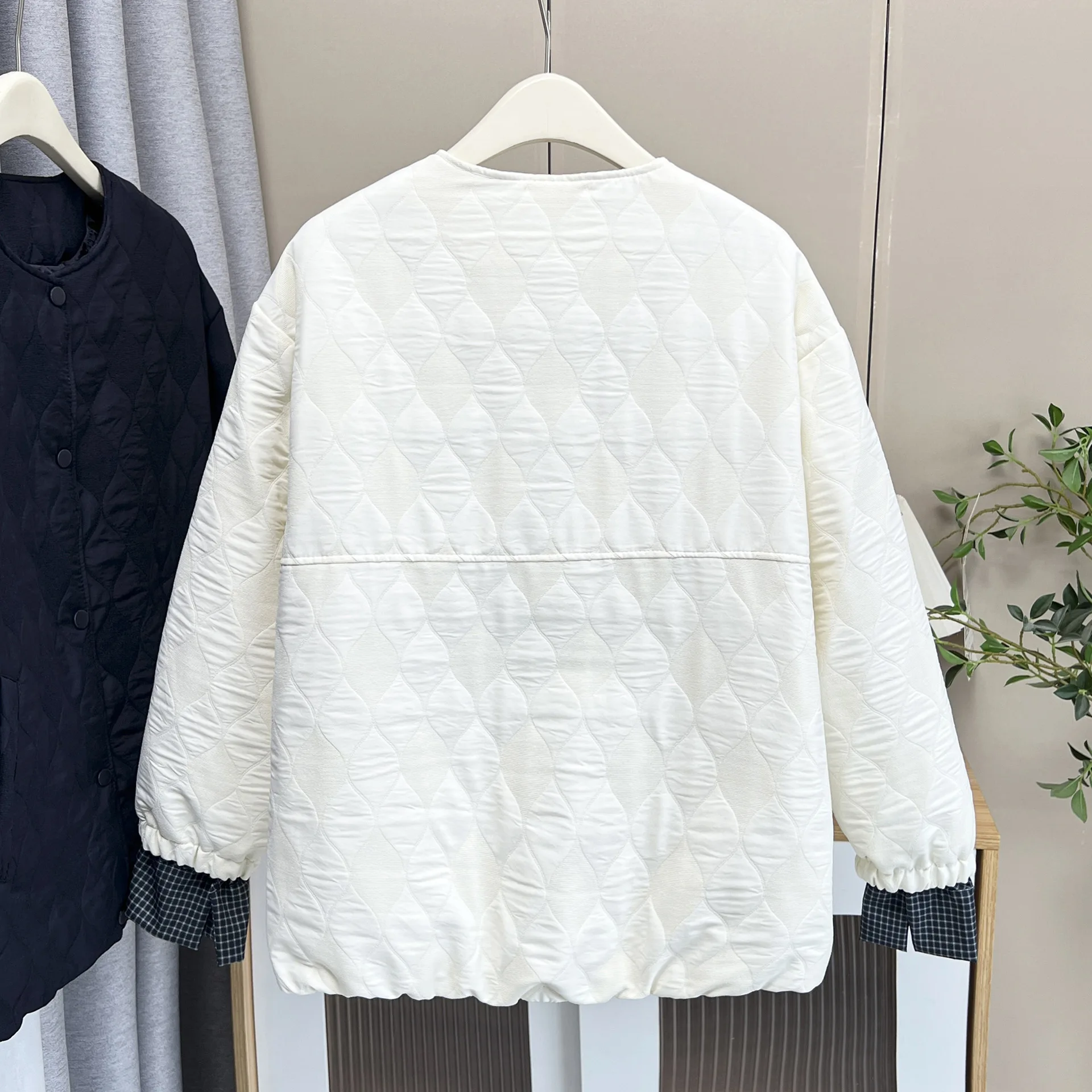 XXXXL Fashion Plus Size Women's Parkas Fake Two Pieces Padded Jackets For 2025 autumn/winter Korean Style Casual Warm Coats 2508