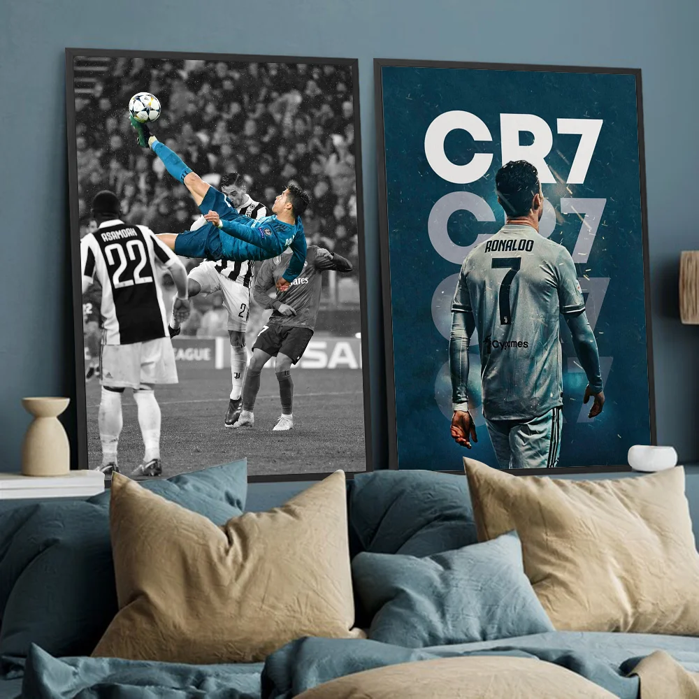 R-Ronaldo Football C-CR7 Anime Posters Sticky Fancy Wall Sticker for Living Room Bar Decoration Room Wall Decor anime poster anime stickers diy poster sticker