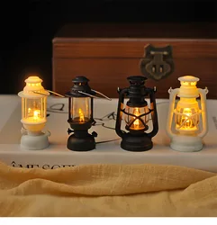 Miniature Retro Glowing Pony Lantern Dollhouse Night Light Decor (Mix Light 4pcs)
