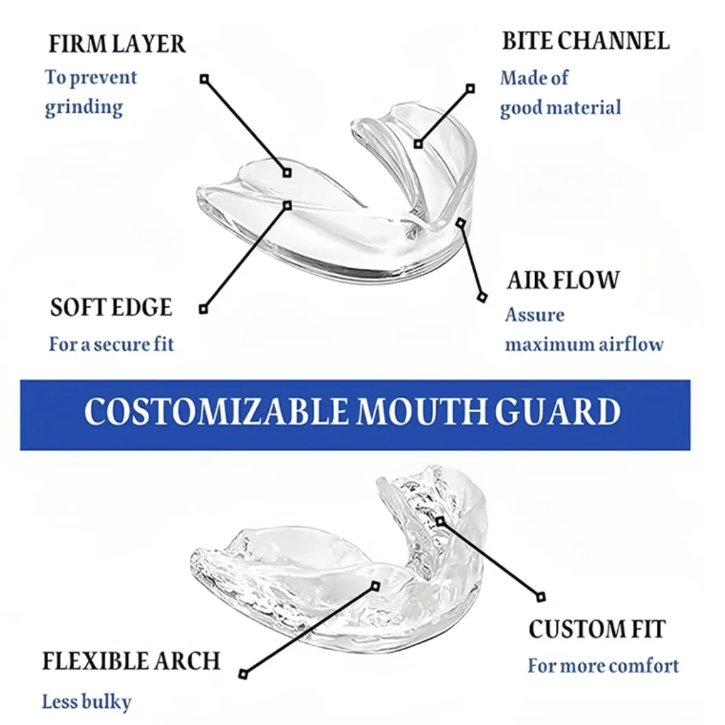 Hot Sale 4pcs/Box Mouth Guards for Clenching Teeth Moldable Dental Teeth Night Guard for Adult Stop Teeth Grinding Bruxism Tray 4