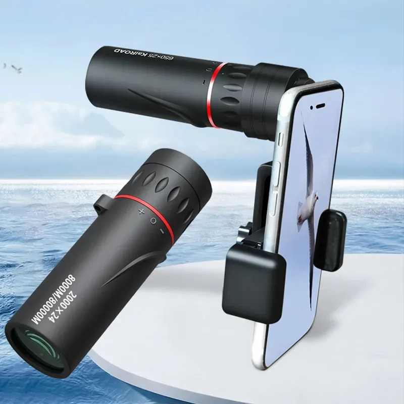 2000x24 HD Monocular Telescope Mini Portable Mobile Phone Telescope with Holder Outdoor Camping Hunting Birdwatching Telescopes